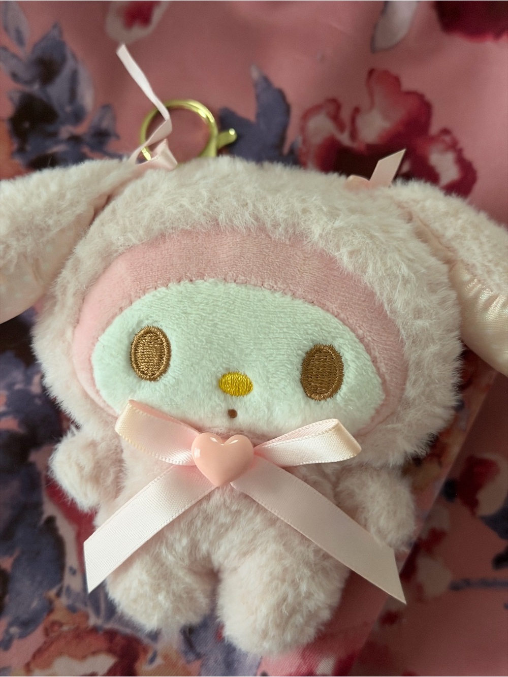 Sanrio My Melody Plush Keychain Pink Cream Plushie